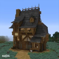 a large house made out of wood and stone