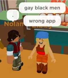 two children are talking to each other in front of a tv with the caption gay black men wrong app