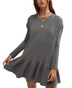 out of stock Free People Sweater Dress, Rib Sweater, Pants Shirt Men, Ribbed Sweater Dress, Grey Sweater Dress, Long Sleeve Sweater Dress, Mini Sweater Dress, My Side, Free People Sweater