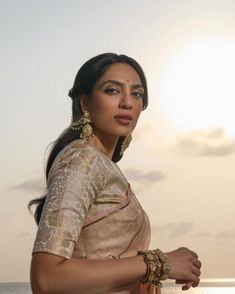 sobhita dhulipala Sobhita Dhulipala Saree, Sobhita Dhulipala, Saree Pose, South Indian Bride Saree, Classic Saree, Blue Silk Saree, Engagement Makeup, Lehenga Designs Simple