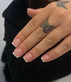 Overlay Nails, French Tip Acrylic Nails, Work Nails, Short Square Acrylic Nails, Unique Acrylic Nails, Acrylic Nails Coffin Short, Short Acrylic Nails Designs, Pink Acrylic Nails