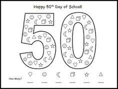 the number 50 coloring page for children