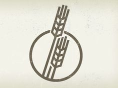 an image of a grain logo in the middle of a circle with wheat stalks on it