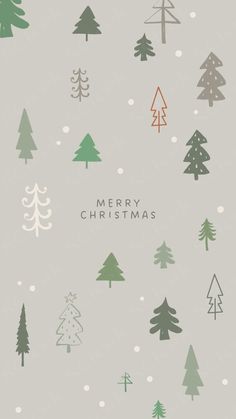 christmas trees and snow on a gray background