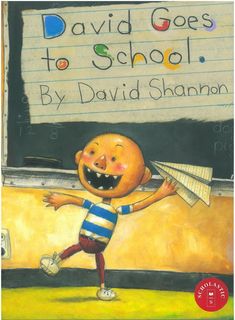 the book cover for david goes to school by david shanano, with an image of a