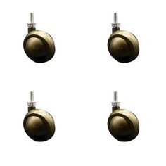 four brass knobs with screws on each one and the other two are in different positions