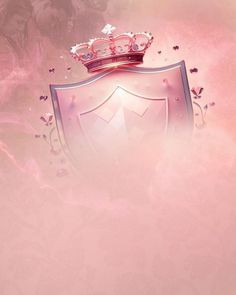 a pink wallpaper with a crown on top