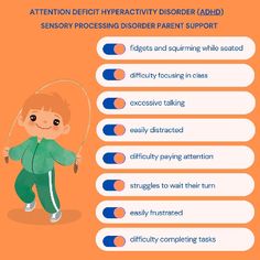 October is Attention Deficit Hyperactivity Disorder (ADHD) Awareness Month! 🧡 Attention Deficit Hyperactivity Disorder (ADHD) - fidgets and squirming while seated - difficulty focusing in class - excessive talking - runs, jumps and climbs when not permitted - easily distracted - difficulty paying attention - often loses or misplaces personal items - interrupts others while talking - struggles to wait their turn - low impulse control - easily frustrated - difficulty calming down when angry - inp Impulse Control, Attention Deficit, Support Each Other, Calm Down