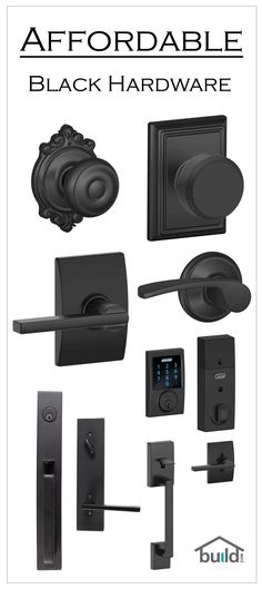 black hardware is featured in this advertisement