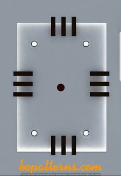 a square light switch cover with black and white stripes on the bottom, and two round holes in the middle