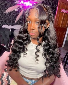 Butterfly Quick Weave, Two Braid Quick Weave Hairstyles, Quick Weave Butterfly Braid, Sew In Hairstyles For 13, Butterfly Crown Hairstyle, Birthday Hairstyles For 14th Birthday, Cute Hairstyles With Wavy Hair, Butterfly Wig Hairstyles, Birthday Hairstyles For Teens Black 14th