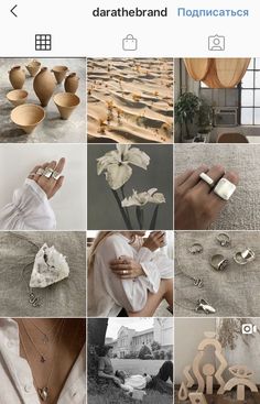 a collage of photos with different types of jewelry and accessories on it's screen