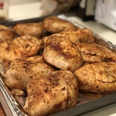 some chicken that is sitting in a pan