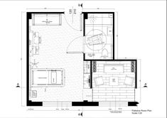 the floor plan for an apartment with two separate rooms and one living room in it