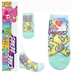 N.W.T. Care Bears , No-Show Socks, 1-Pack, Size 4-10 (Women's) Keep Your Days Comfy And Colorful With This 1-Pack Of Care Bears Women's No-Show Socks! Featuring Funshine Bear, This Design Will Add The Right Amount Of Fun To Your Outfit. Lightweight And Breathable, These Socks Are Perfect For All-Day Wear. Material: 98% Polyester, 2% Spandex; Care: Machine Washable; Includes: 1 Pair Of Socks; Size: Shoe Size 4-10 Fits Most; Features: Women's No-Show Socks; Care Bears Design With Funshine Bear Fab Care Bear Shoes, Care Bears Backpack, Care Bears Clothes, Care Bears Collection, Care Bears Shorts, Funshine Bear, Bear Fabric, Skincare Cosmetics, Women's Socks