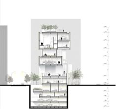 the floor plan for an apartment building with multiple levels