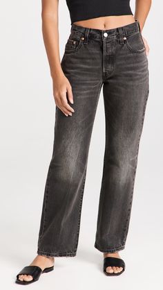 Fast Free Shipping & Free Returns on Levi's 501 '90s Jeans at Shopbop. Shop new arrivals from Levi's at Shopbop.com Faded Black Jeans Outfit, 501 90s Jeans, Levis Dad Jeans, French Girl Outfits, Stitch School, Knee Length Jacket, Levis Outfit, Faded Black Jeans, 90s Inspired Outfits