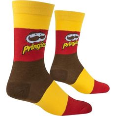 Spice Up Your Sock Collection With These Fun And Unique Pringles Chips Crew Socks For Men. Available In A Size 6 To 12, These Mid-Calf Socks Come In A Vibrant Red, Yellow, Brown, And White Color Scheme. The Socks Are Machine Washable And Feature A Lightweight Design, Making Them Perfect For Everyday Wear. These Novelty Socks Are Perfect For Any Occasion And Are Sure To Turn Heads With Their Eye-Catching Design. The Food, Candy, Treats, Or Snacks Socks Brand Offers A High-Quality Product That Is Pringle Socks, Snacks Candy, Comfortable Socks, Crazy Socks, Men's Socks, Black Socks, Calf Socks, Happy Socks, Novelty Socks