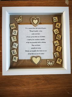 Made to order and specification Mom Shadow Box Ideas, Family Shadow Box Ideas, Easy Diy Gifts For Mom, Back To School Frame, Scrabble Tile Crafts Diy, Diy Shadow Box Ideas, Scrabble Tile Crafts, Nana Christmas, Tile Frame