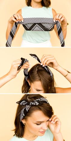 Learn to style one square bandana in 6 different ways, with step by step photos and instructions to explain each one. #hairtutorial #bandanastyling #hairstyles #squarebandana Hair Scarf Styles, Bandana Styles, Peinados Fáciles Para Cabello Corto, Bandana Hairstyles, African Braids Hairstyles, Headband Styles