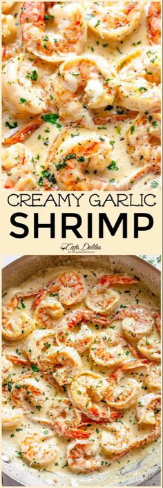 creamy garlic shrimp is an easy and delicious side dish