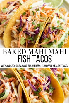 baked mahi mahi fish tacos Mahi Fish Recipes Dinners, Maui Maui Fish Tacos, Mahi Fish Tacos Easy, Dolphin Recipes Mahi Mahi, Maui Maui Fish Tacos Recipes, Mediterranean Diet Mahi Mahi Recipe, Healthy Mahi Mahi Recipes Clean Eating, Fish Recipes Mahi Mahi, Sauteed Mahi Mahi Recipes