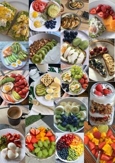 a collage of pictures showing different types of food