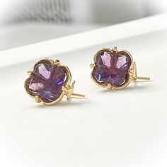 Beautiful Yellow Gold Tone Amethyst Earrings Gold Amethyst Gemstone Earrings, Gold Amethyst Gemstone Crystal Earrings, Elegant Gold Amethyst Chandelier Earrings, Hello Kitty Earrings, Yellow Gold Multi-stone Amethyst Earrings, Amethyst Earrings With Gemstone Accents, Gift, Skeleton Earrings, Pink Gem, Turquoise Heart