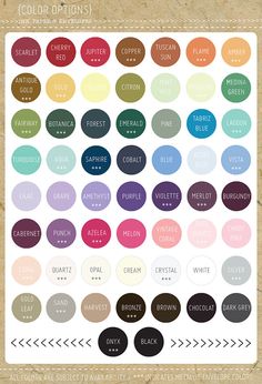 a color chart with different shades of paint on it and the words, color inspiration