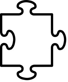 a black and white puzzle piece icon