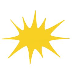 an orange and yellow sunburst on a white background