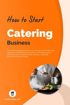 an orange book cover with the title how to start catering business on it's page