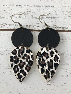 Diy Faux Leather Earrings, Cricut Jewelry, Faux Earrings, Silhouette Earring, Animal Print Earrings, Leather Earring, Leather Crafts