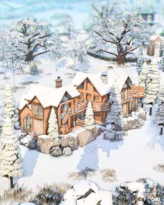 Are you looking for a winter home for your sims? Look no further ❄️ This family lodge is perfect for this winter season and guess what, it can also be used with the new The Sims 4 For Rent Expansion pack as it has an extra cabin on the lot! I Really hope you like it! Cabin Cc Sims 4, Sims 4 Winter Build, Winter Cabin Sims 4, Sims 4 Holiday Home, Sims 4 Ski Resort, Sims Cabin House