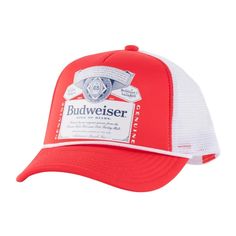 Budweiser King Of Beers Big Logo Snapback Trucker Hat New With Tags If You Have Any Questions Please Ask Before Purchasing. Check Out All Of Our Other Great Items Details: Brew City Budweiser Trucker Hat. Printed Foam Front. Mesh Sides And Back. Curved Visor Featuring Braided Cord. Adjustable Snap Closure. 100% Polyester. Imported. Hat Cap, Snap Closure, Trucker Hat, Accessories Hats, Red White, Red And White, Beer, Mens Accessories, Man Shop