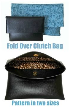 two different types of clutch bags with leopard print on them