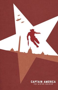 a movie poster for captain america the winter soldier with an image of a man falling from a star