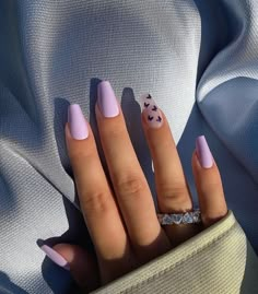 Euphoria Nails, Lilac Nails, Purple Acrylic Nails, Lavender Nails, Casual Nails, Simple Acrylic Nails