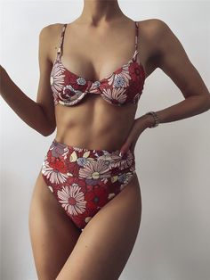 Multicolor Boho   Polyester Floral,All Over Print  Embellished High Stretch  Women Beachwear Swimsuit Shein, Beachwear For Women, Shein Style, Cami Top, Color Trends, Women Swimsuits, Pink Floral, Fashion News