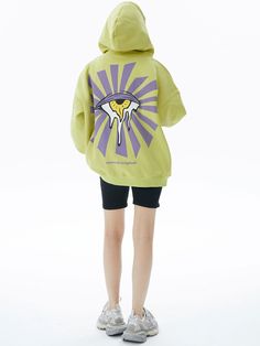 Make a bold statement with our Lime Green Graphic Zip Hoodie. This eye-catching sweatshirt features a vibrant lime green base with contrasting purple text across the chest. The playful typography design includes quirky eye graphics, adding a unique touch. With a comfortable fit, full-zip front, and kangaroo pockets, this hoodie combines style and practicality. Perfect for those who love standout streetwear with a fun twist, it's ideal for casual outings or lounging in style. The hoodie's bright Green Hooded Sweatshirt With Logo Print, Green Cotton Hoodie With Graphic Print, Green Logo Print Sweatshirt For Spring, Green Hoodie With Screen Print For Streetwear, Green Hooded Hoodie With Graphic Print, Green Hooded Sweatshirt With Graphic Print, Green Graphic Print Hooded Hoodie, Green Screen Print Sweatshirt For Streetwear, Green Slogan Sweatshirt For Streetwear