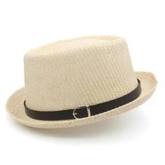 "You'll be ready for the summer in this stylish men's straw hat! This vintage-inspired design is made from high-quality, handwoven straw that is lightweight and breathable. The wide brim provides maximum sun protection while keeping you cool. The unique jazz English French curled top adds a touch of sophistication to any outfit. Perfect for outdoor beach parties or performances, this fashionable sun protection gear will keep you looking great all season long!" Straw Weaving, French Curl, Protection Gear, Beach Parties, Sun Protection Hat, Vintage Inspired Design, Flats Top, Top Hat, Wide Brimmed