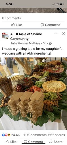 an image of a table full of food and drinks on it's facebook page