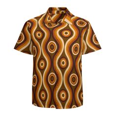 • Embrace the retro spirit with our Vintage 70s Style Shirt, perfect for men who love to make a statement with their style. • Channel your inner hippie with this Retro Shirt, designed to transport you back to the groovy days of the 70s. •Elevate your wardrobe with our Men's Brown Shirt, featuring a unique ombre brown geometric pattern print that adds a touch of vintage charm. •This Groovy Men's Dress Shirt comes complete with a pocket on the left chest for added convenience and style. •Crafted from 100% polyester, this shirt ensures comfort and durability, making it ideal for everyday wear or special occasions. •With its 70s-inspired design and retro vibes, this shirt is sure to become a standout piece in your collection. Designed in California by Trendy Hip Buys. Hand sewn overseas.Perfec Retro Summer Shirt With Collared Neckline, Retro Collared Shirt For Summer, Retro Fitted Shirt For Summer, Retro Fitted Summer Shirt, Cotton Retro Shirt With Retro Print, Retro Button-up Shirt For Summer, Retro Summer Shirt With Vintage Print, Retro Button-up Summer Shirt, Cotton Shirt With Retro Print