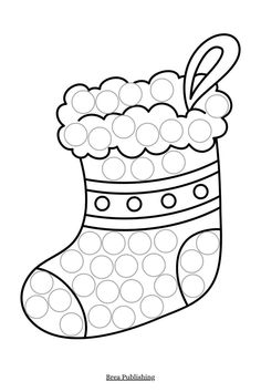 a christmas stocking with polka dots on it