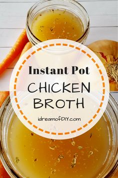 instant pot chicken broth recipe in mason jars