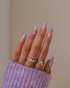 Unghie Sfumate, April Nails, Colorful Nails, Classy Acrylic Nails, Short Acrylic Nails Designs, Pretty Acrylic Nails, Chic Nails