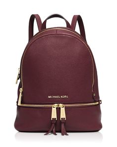 MICHAEL Michael Kors Small Rhea Zip Backpack | Bloomingdale's Small Leather Backpack, Backpacks Accessories, Leather Rucksack