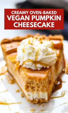 Vegan pumpkin cheesecake for fall. Vegan Pumpkin Cheesecake Recipe, Vegan Fall Dessert, Vegan Pumpkin Cheesecake, Layered Pumpkin Cheesecake, Cheesecake Easy, Fall Vegan Recipes, Pumpkin Cheesecake Recipes, Vegan Baking Recipes, Pumpkin Pie Mix