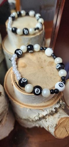 Handmade 8 Ball Beaded Bracelet Doll Jewelry, 8 Ball, Crafty Ideas, Beaded Bracelet, Doll Toys, Toys Games, Doll Clothes, Action Figures, Beaded Bracelets