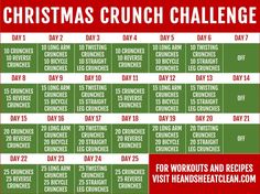 the christmas crunch challenge is here to help you plan your workouts and get fit